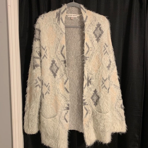 Knox Rose Sweaters - Knox Rose Fuzzy Sweater Cardigan